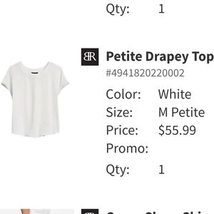 Banana Republic Petite Drapey Top White